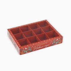 Коробка на 12 конфет "Уютный Новый год" 14,5х18,5х3 см 10508345	
